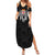 Custom Rugby Fiji Family Matching Summer Maxi Dress and Hawaiian Shirt Fijian Masi Tribal Sporty Style Black Color - Polynesian Pride