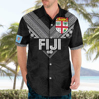Custom Rugby Fiji Hawaiian Shirt Fijian Masi Tribal Sporty Style Black Color - Polynesian Pride