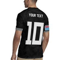 Custom Rugby Fiji Rugby Jersey Fijian Masi Tribal Sporty Style Black Color - Polynesian Pride