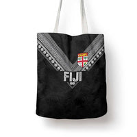 Rugby Fiji Tote Bag Fijian Masi Tribal Sporty Style Black Color - Polynesian Pride