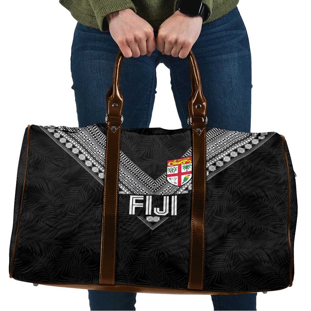 Rugby Fiji Travel Bag Fijian Masi Tribal Sporty Style Black Color - Polynesian Pride