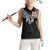Custom Rugby Fiji Women Sleeveless Polo Shirt Fijian Masi Tribal Sporty Style Black Color - Polynesian Pride