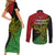 Papua New Guinea Southern Highlands Province Couples Matching Short Sleeve Bodycon Dress and Long Sleeve Button Shirts PNG Birds Of Paradise Polynesian Arty Style LT03 - Polynesian Pride