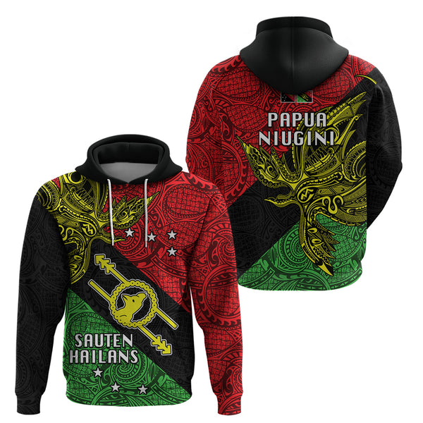 Papua New Guinea Hela Province Hoodie PNG Birds Of Paradise Polynesian Arty Style LT03 main image 0