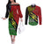 Personalised Papua New Guinea Southern Highlands Province Couples Matching Off The Shoulder Long Sleeve Dress and Long Sleeve Button Shirts PNG Birds Of Paradise Polynesian Arty Style LT03 Black - Polynesian Pride