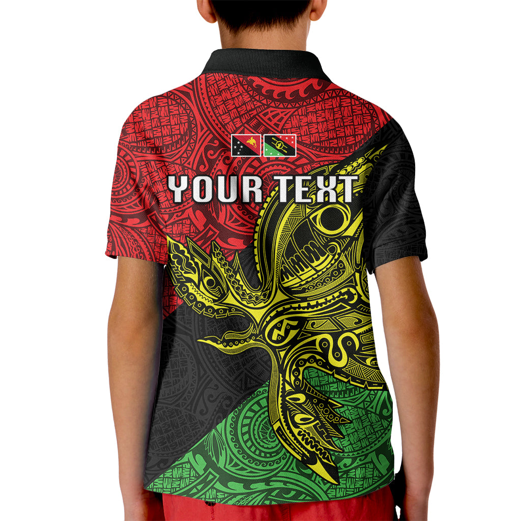 Personalised Papua New Guinea Southern Highlands Province Kid Polo Shirt PNG Birds Of Paradise Polynesian Arty Style LT03 - Polynesian Pride