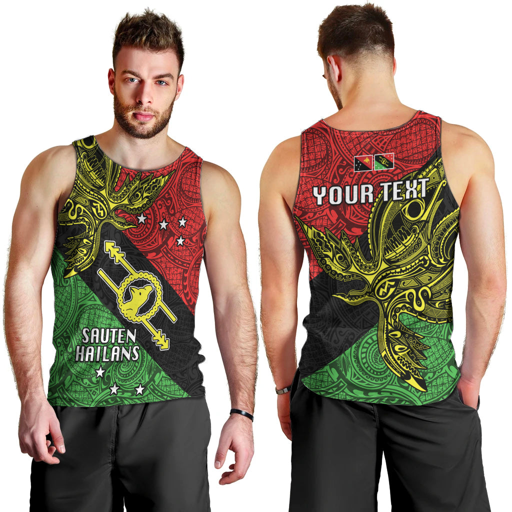 Personalised Papua New Guinea Southern Highlands Province Men Tank Top PNG Birds Of Paradise Polynesian Arty Style LT03 - Polynesian Pride