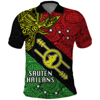 Personalised Papua New Guinea Southern Highlands Province Polo Shirt PNG Birds Of Paradise Polynesian Arty Style LT03 Black - Polynesian Pride