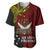 Papua New Guinea Western Province Baseball Jersey PNG Birds Of Paradise Polynesian Arty Style LT03 Red - Polynesian Pride