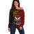 Papua New Guinea Western Province Off Shoulder Sweater PNG Birds Of Paradise Polynesian Arty Style LT03 Women Red - Polynesian Pride