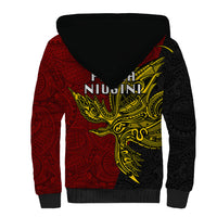 Papua New Guinea Western Province Sherpa Hoodie PNG Birds Of Paradise Polynesian Arty Style LT03 - Polynesian Pride
