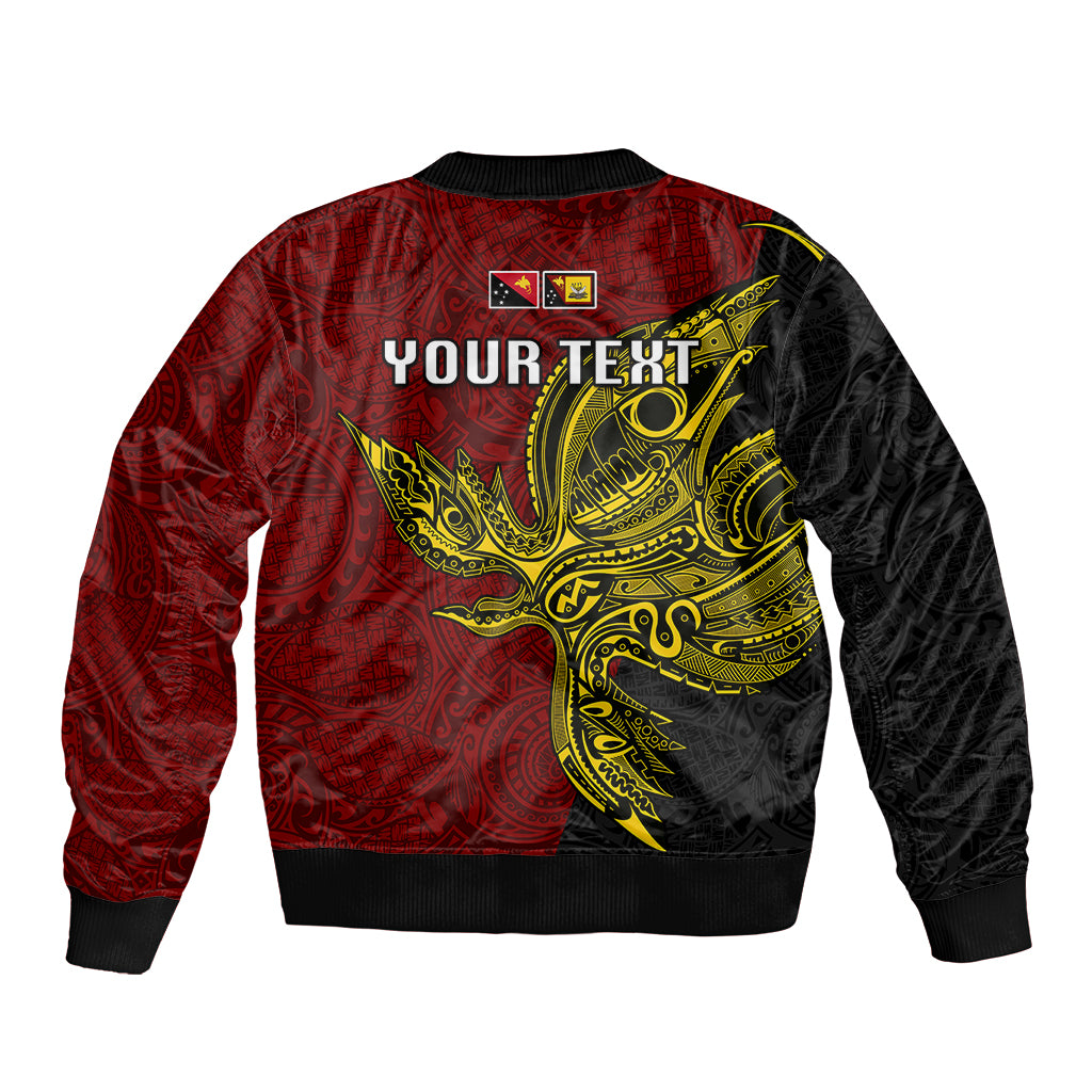 Personalised Papua New Guinea Western Province Bomber Jacket PNG Birds Of Paradise Polynesian Arty Style LT03 - Polynesian Pride