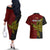 Personalised Papua New Guinea Western Province Couples Matching Off The Shoulder Long Sleeve Dress and Hawaiian Shirt PNG Birds Of Paradise Polynesian Arty Style LT03 - Polynesian Pride