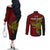 Personalised Papua New Guinea Western Province Couples Matching Off The Shoulder Long Sleeve Dress and Long Sleeve Button Shirts PNG Birds Of Paradise Polynesian Arty Style LT03 - Polynesian Pride