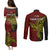 Personalised Papua New Guinea Western Province Couples Matching Puletasi Dress and Long Sleeve Button Shirts PNG Birds Of Paradise Polynesian Arty Style LT03 - Polynesian Pride