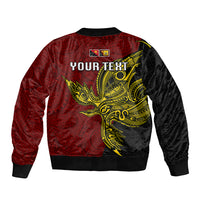 Personalised Papua New Guinea Western Province Sleeve Zip Bomber Jacket PNG Birds Of Paradise Polynesian Arty Style LT03 - Polynesian Pride