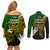 Papua New Guinea Western Highlands Province Couples Matching Off Shoulder Short Dress and Long Sleeve Button Shirts PNG Birds Of Paradise Polynesian Arty Style LT03 - Polynesian Pride