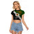 Papua New Guinea Western Highlands Province Raglan Cropped T Shirt PNG Birds Of Paradise Polynesian Arty Style LT03 Female Green - Polynesian Pride