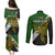 Personalised Papua New Guinea Western Highlands Province Couples Matching Puletasi Dress and Long Sleeve Button Shirts PNG Birds Of Paradise Polynesian Arty Style LT03 - Polynesian Pride
