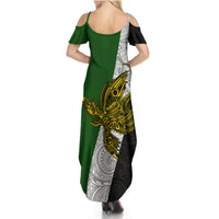 Personalised Papua New Guinea Western Highlands Province Summer Maxi Dress PNG Birds Of Paradise Polynesian Arty Style LT03 - Polynesian Pride