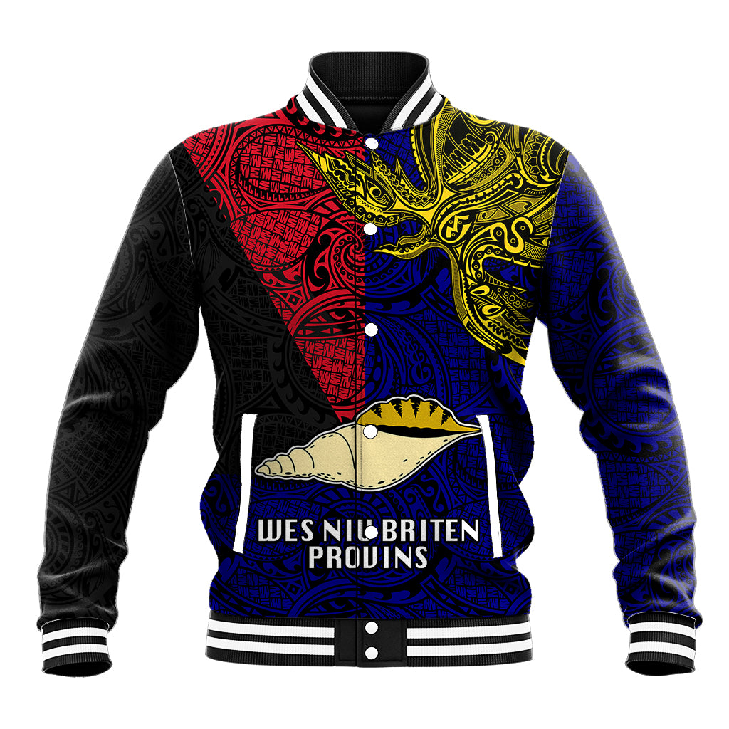 Papua New Guinea West New Britain Province Baseball Jacket PNG Birds Of Paradise Polynesian Arty Style LT03 Unisex Blue - Polynesian Pride