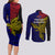 Papua New Guinea West New Britain Province Couples Matching Long Sleeve Bodycon Dress and Long Sleeve Button Shirts PNG Birds Of Paradise Polynesian Arty Style LT03 - Polynesian Pride