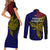 Papua New Guinea West New Britain Province Couples Matching Short Sleeve Bodycon Dress and Long Sleeve Button Shirts PNG Birds Of Paradise Polynesian Arty Style LT03 - Polynesian Pride
