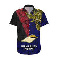 Papua New Guinea West New Britain Province Hawaiian Shirt PNG Birds Of Paradise Polynesian Arty Style LT03 Blue - Polynesian Pride