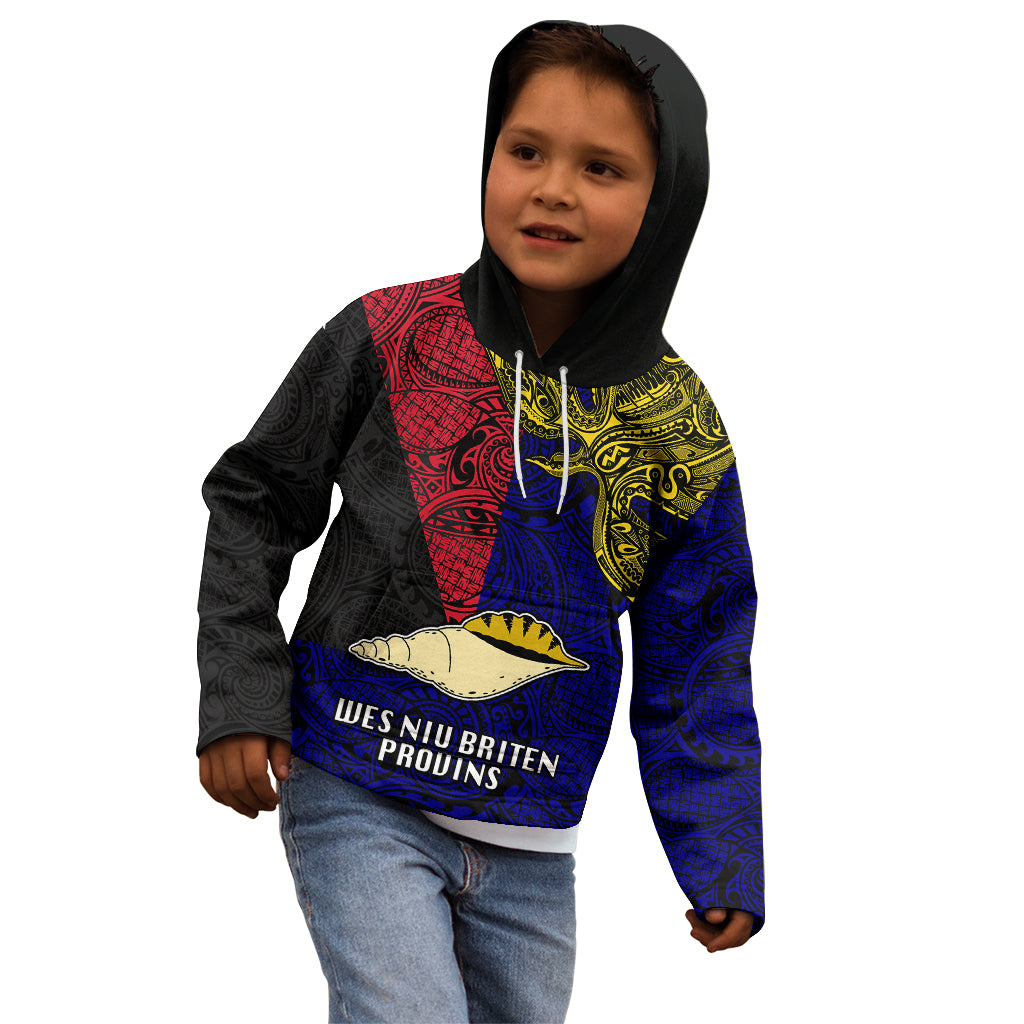 Papua New Guinea West New Britain Province Kid Hoodie PNG Birds Of Paradise Polynesian Arty Style LT03 - Polynesian Pride