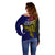 Papua New Guinea West New Britain Province Off Shoulder Sweater PNG Birds Of Paradise Polynesian Arty Style LT03 - Polynesian Pride
