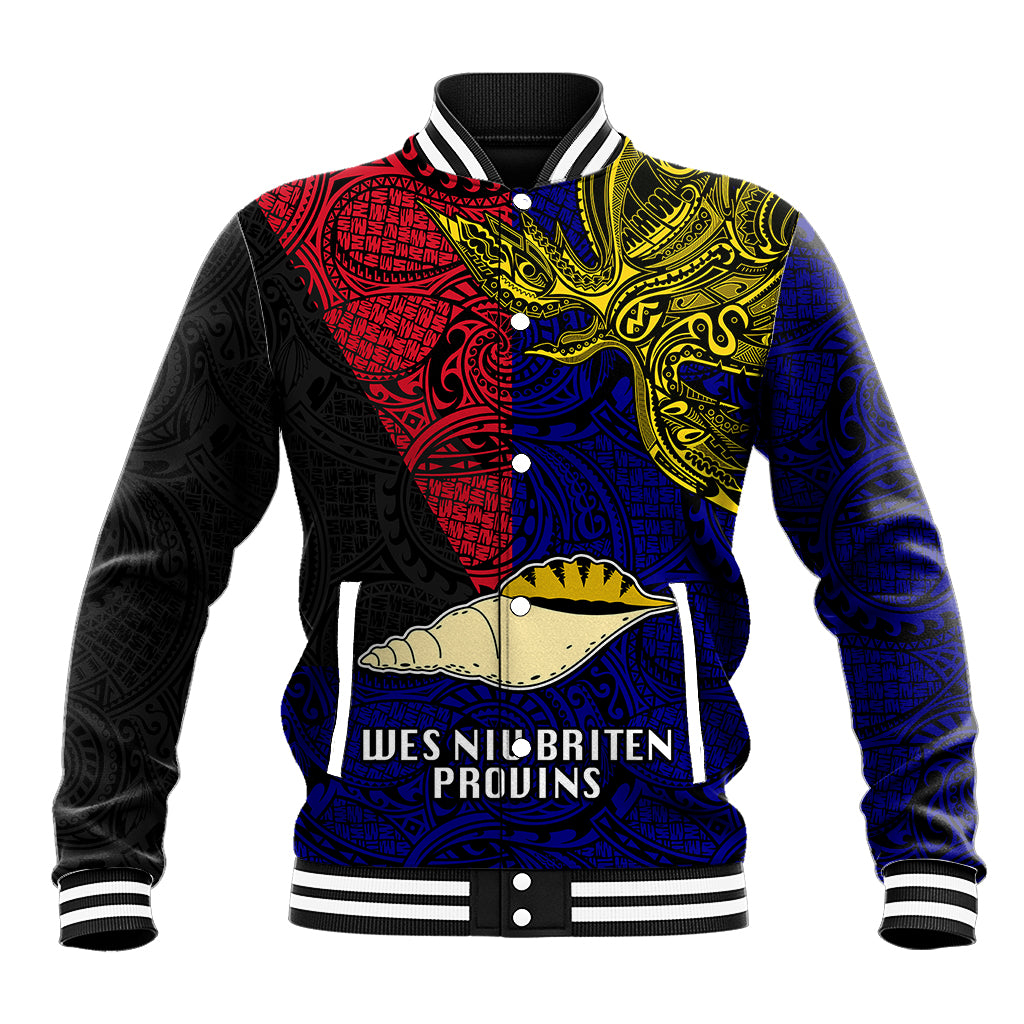 Personalised Papua New Guinea West New Britain Province Baseball Jacket PNG Birds Of Paradise Polynesian Arty Style LT03 Unisex Blue - Polynesian Pride