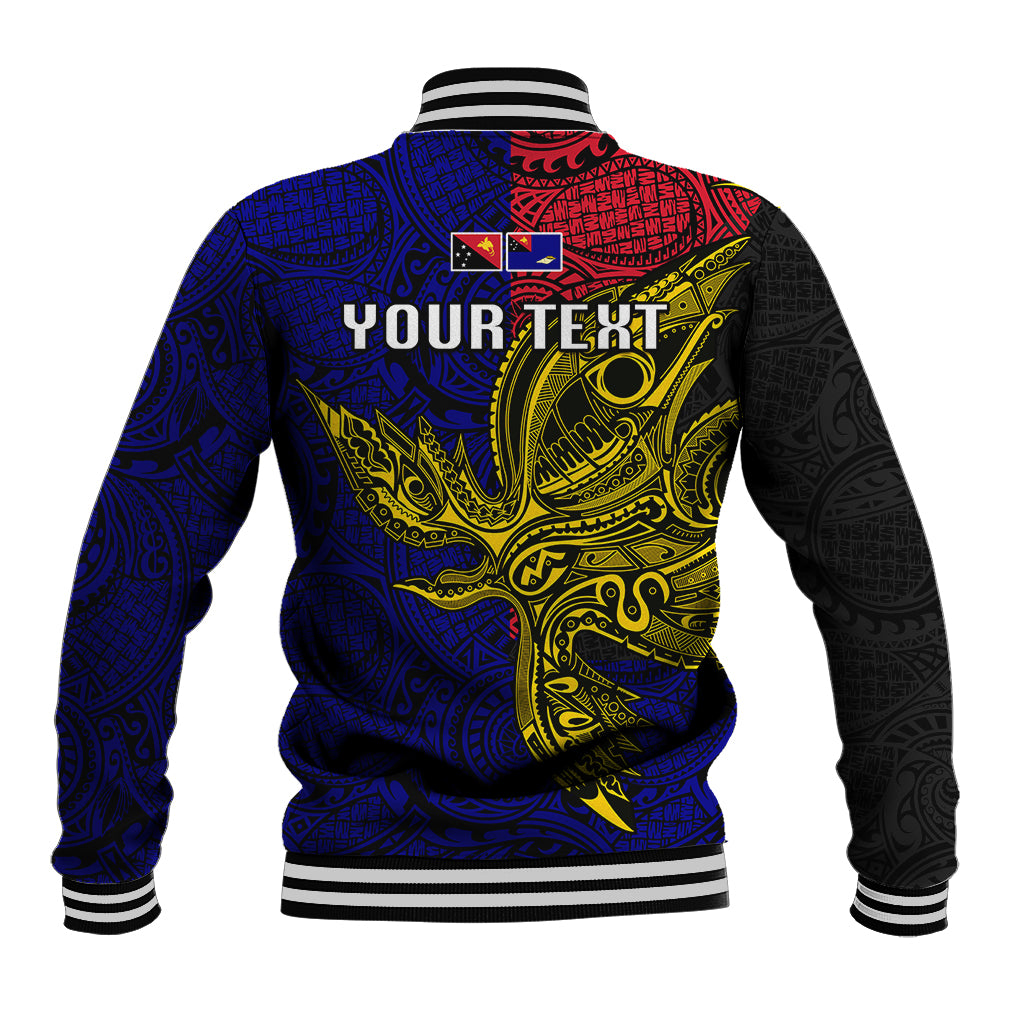 Personalised Papua New Guinea West New Britain Province Baseball Jacket PNG Birds Of Paradise Polynesian Arty Style LT03 - Polynesian Pride