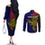 Personalised Papua New Guinea West New Britain Province Couples Matching Off The Shoulder Long Sleeve Dress and Long Sleeve Button Shirts PNG Birds Of Paradise Polynesian Arty Style LT03 - Polynesian Pride