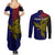Personalised Papua New Guinea West New Britain Province Couples Matching Summer Maxi Dress and Long Sleeve Button Shirts PNG Birds Of Paradise Polynesian Arty Style LT03 - Polynesian Pride