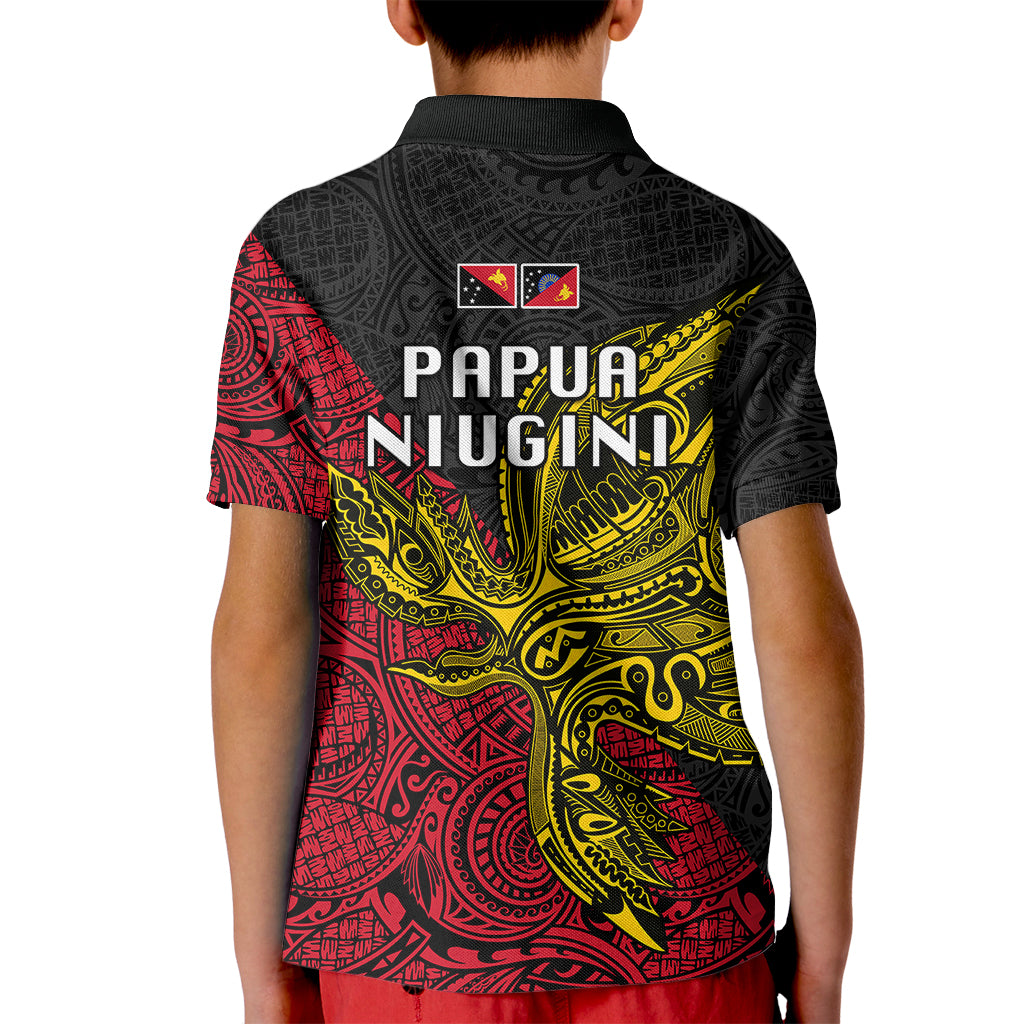 Papua New Guinea Sandaun Province Kid Polo Shirt PNG Birds Of Paradise Polynesian Arty Style LT03 - Polynesian Pride