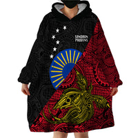 Papua New Guinea Sandaun Province Wearable Blanket Hoodie PNG Birds Of Paradise Polynesian Arty Style LT03 - Polynesian Pride