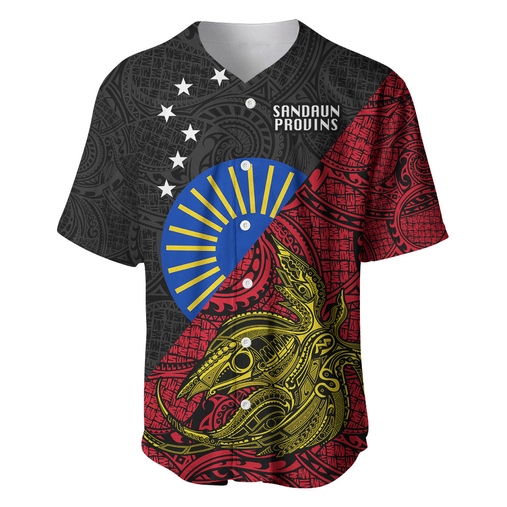 Personalised Papua New Guinea Sandaun Province Baseball Jersey PNG Birds Of Paradise Polynesian Arty Style LT03 Red - Polynesian Pride