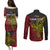 Personalised Papua New Guinea Sandaun Province Couples Matching Puletasi Dress and Long Sleeve Button Shirts PNG Birds Of Paradise Polynesian Arty Style LT03 - Polynesian Pride