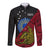 Personalised Papua New Guinea Sandaun Province Long Sleeve Button Shirt PNG Birds Of Paradise Polynesian Arty Style LT03 Unisex Red - Polynesian Pride