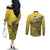 Papua New Guinea National Capital District Couples Matching Off The Shoulder Long Sleeve Dress and Long Sleeve Button Shirts PNG Birds Of Paradise Polynesian Arty Style LT03 - Polynesian Pride