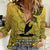 Papua New Guinea National Capital District Women Casual Shirt PNG Birds Of Paradise Polynesian Arty Style LT03 Female Yellow - Polynesian Pride