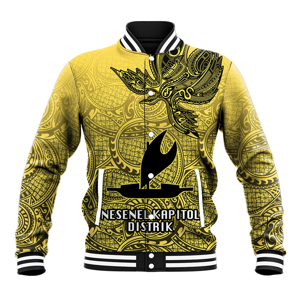 Personalised Papua New Guinea National Capital District Baseball Jacket PNG Birds Of Paradise Polynesian Arty Style LT03 Unisex Yellow - Polynesian Pride