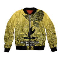 Personalised Papua New Guinea National Capital District Bomber Jacket PNG Birds Of Paradise Polynesian Arty Style LT03 Unisex Yellow - Polynesian Pride