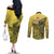 Personalised Papua New Guinea National Capital District Couples Matching Off The Shoulder Long Sleeve Dress and Long Sleeve Button Shirts PNG Birds Of Paradise Polynesian Arty Style LT03 - Polynesian Pride