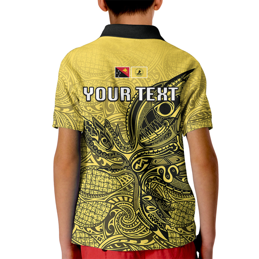 Personalised Papua New Guinea National Capital District Kid Polo Shirt PNG Birds Of Paradise Polynesian Arty Style LT03 - Polynesian Pride
