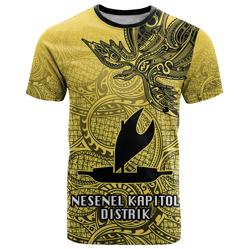 Personalised Papua New Guinea National Capital District T Shirt PNG Birds Of Paradise Polynesian Arty Style LT03 Yellow - Polynesian Pride