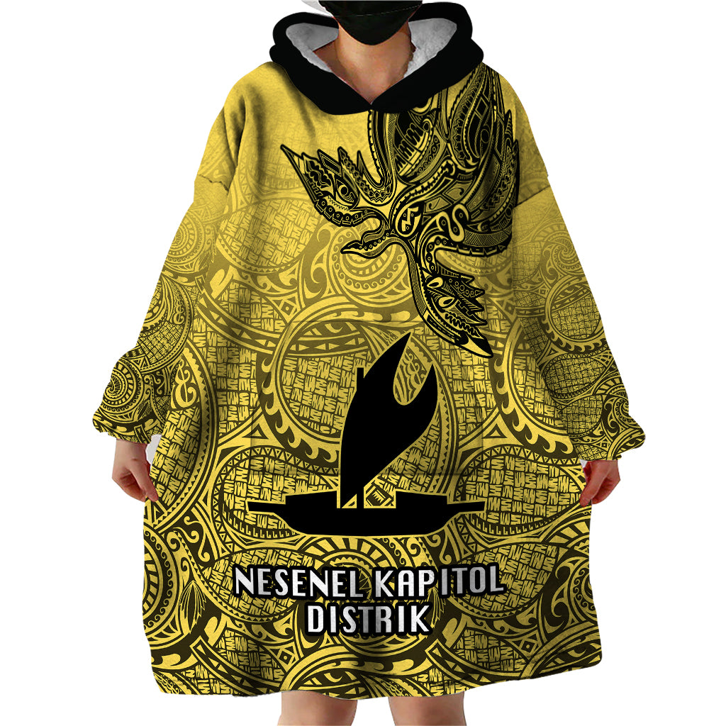 Personalised Papua New Guinea National Capital District Wearable Blanket Hoodie PNG Birds Of Paradise Polynesian Arty Style LT03 - Polynesian Pride