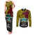 Papua New Guinea Hela Province Couples Matching Tank Maxi Dress and Long Sleeve Button Shirts PNG Birds Of Paradise Polynesian Arty Style LT03 Yellow - Polynesian Pride