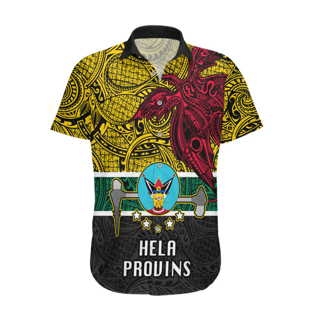 Papua New Guinea Hela Province Hawaiian Shirt PNG Birds Of Paradise Polynesian Arty Style LT03 Yellow - Polynesian Pride