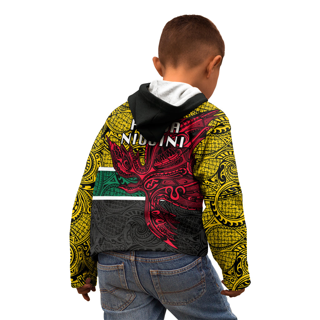 Papua New Guinea Hela Province Kid Hoodie PNG Birds Of Paradise Polynesian Arty Style LT03 - Polynesian Pride